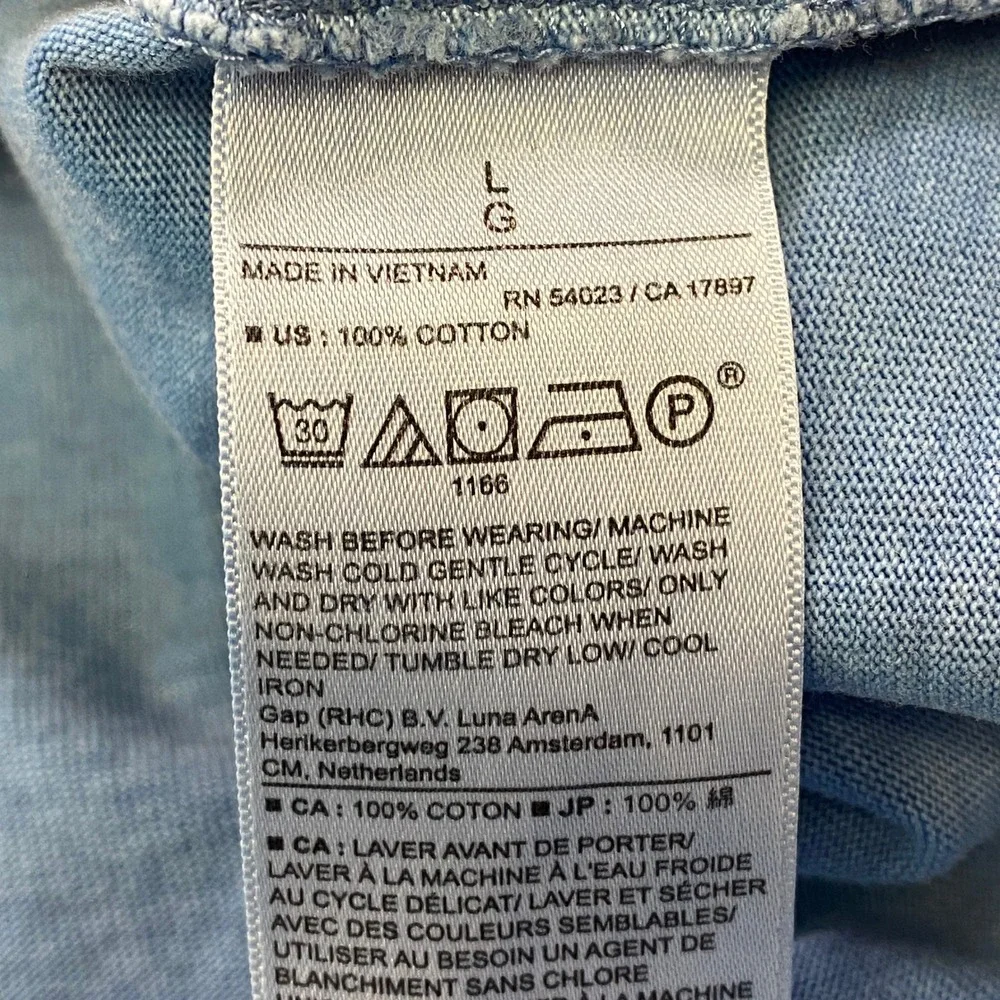 Banana Republic Pocket T-Shirt Mens Large Heritage Cotton Crewneck Blue Classic